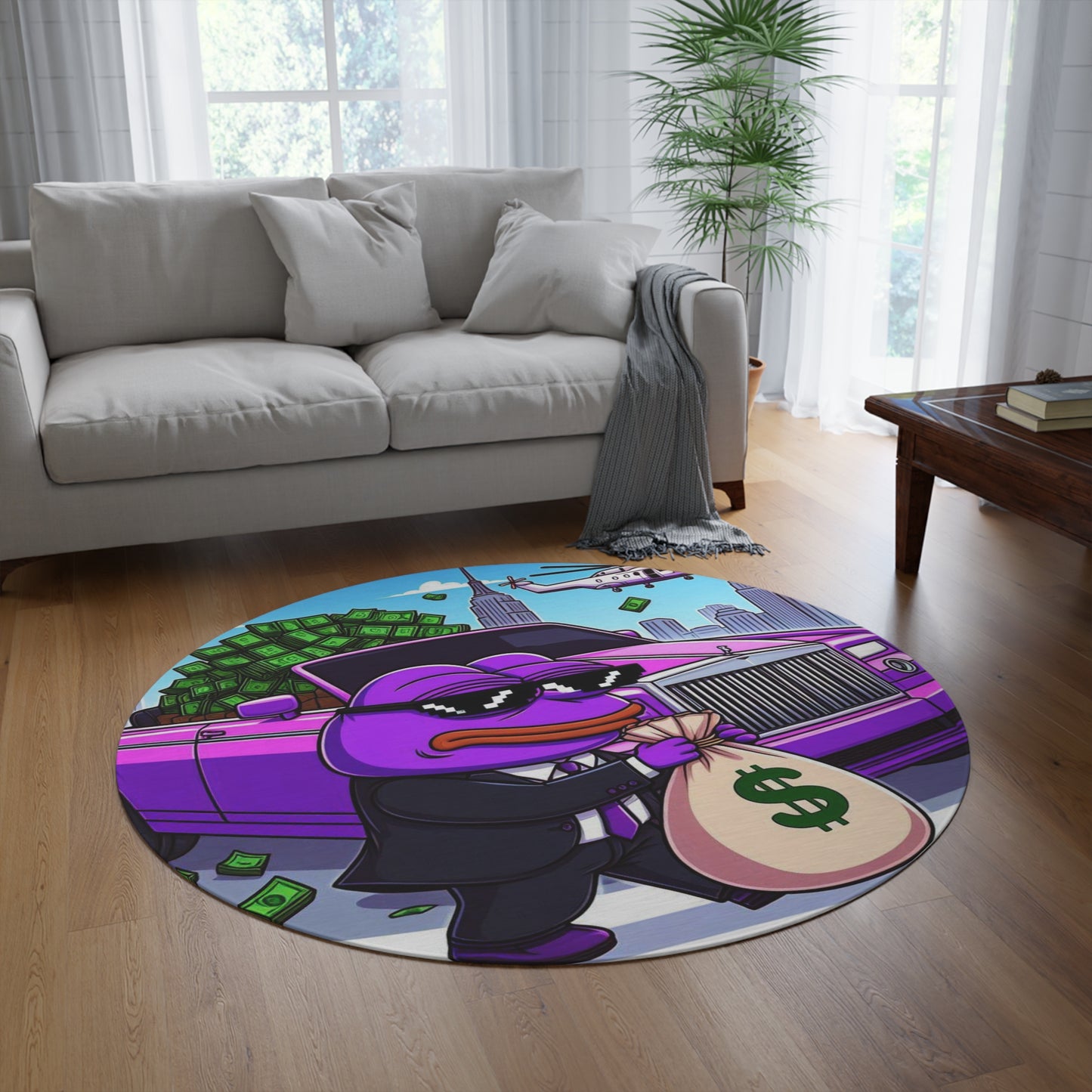 Purple Pepe Floor Round Rug