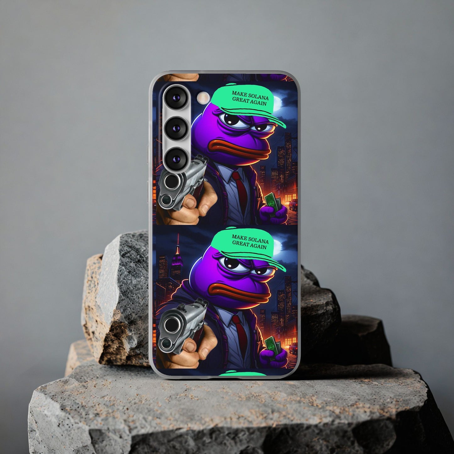 Purple Pepe Make Solana Great Again Flexi Case