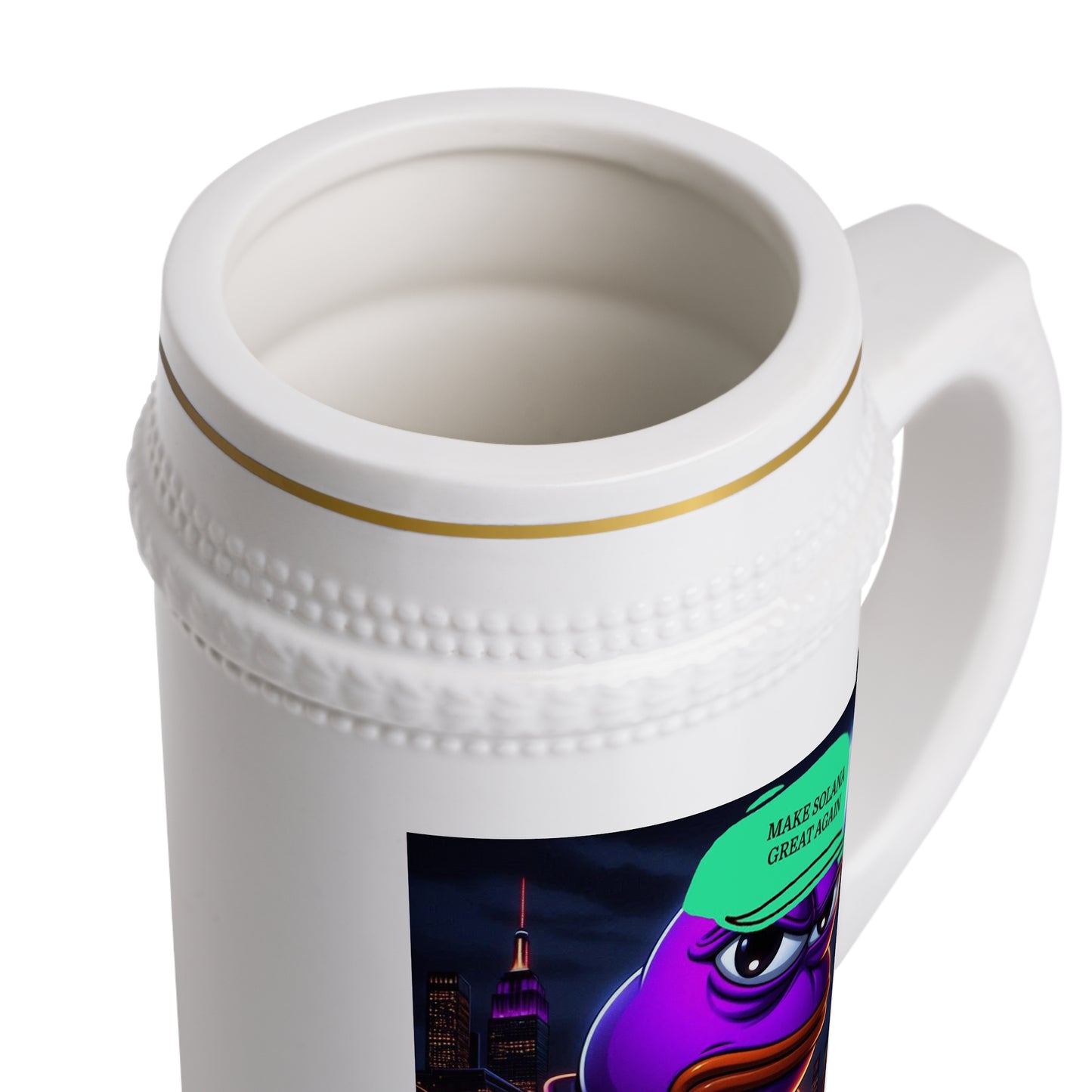 Purple Pepe make Solana great again Beer Stein Mug