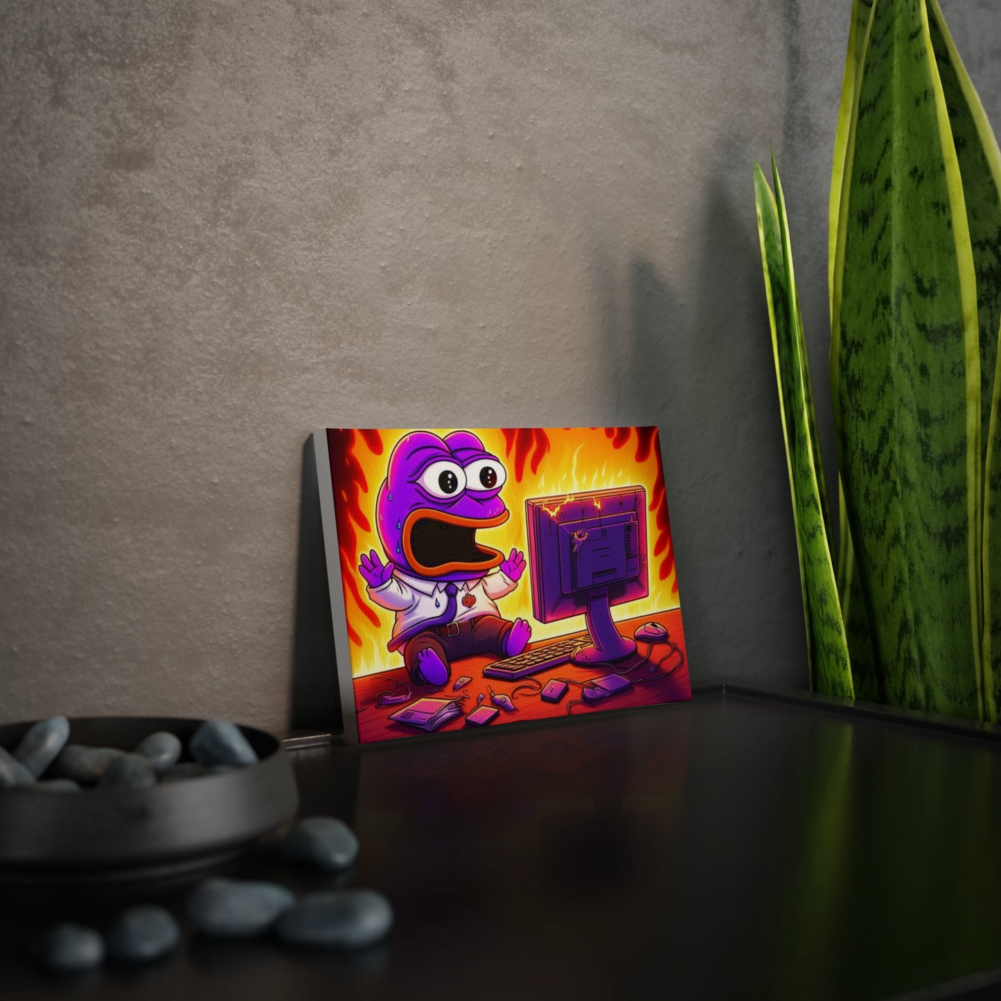 Fire Purple Pepe Canvas Photo Tile Art