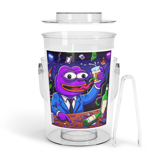 Purple Pepe Champagne Ice Bucket with Tongs