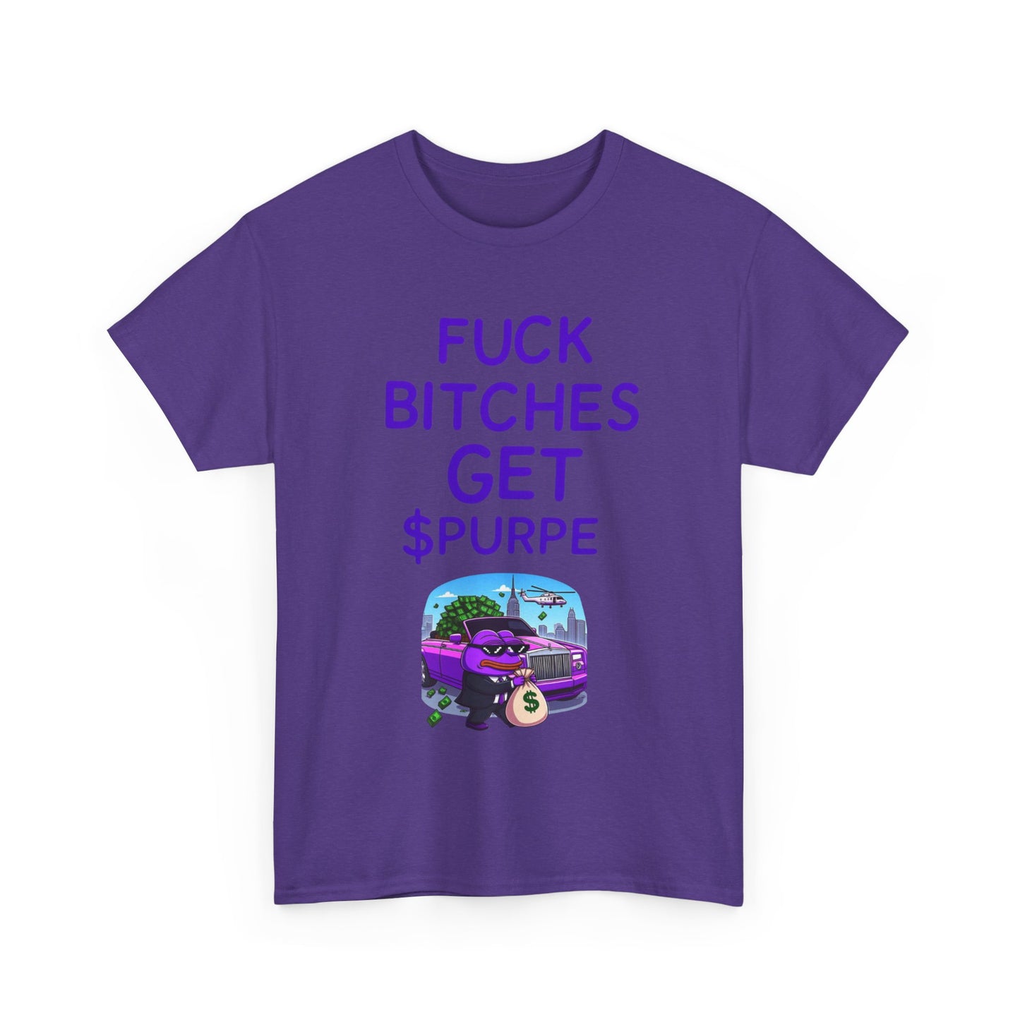 Fuck Bitches Get $Purpe Purple Pepe Shirt