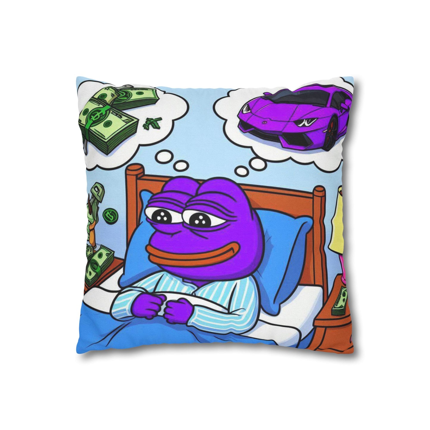 Purple Pepe Sweet Dreams Square Pillowcase