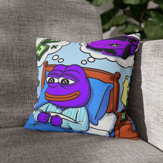 Purple Pepe Sweet Dreams Square Pillowcase