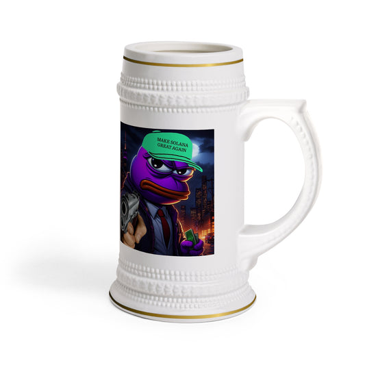 Purple Pepe make Solana great again Beer Stein Mug