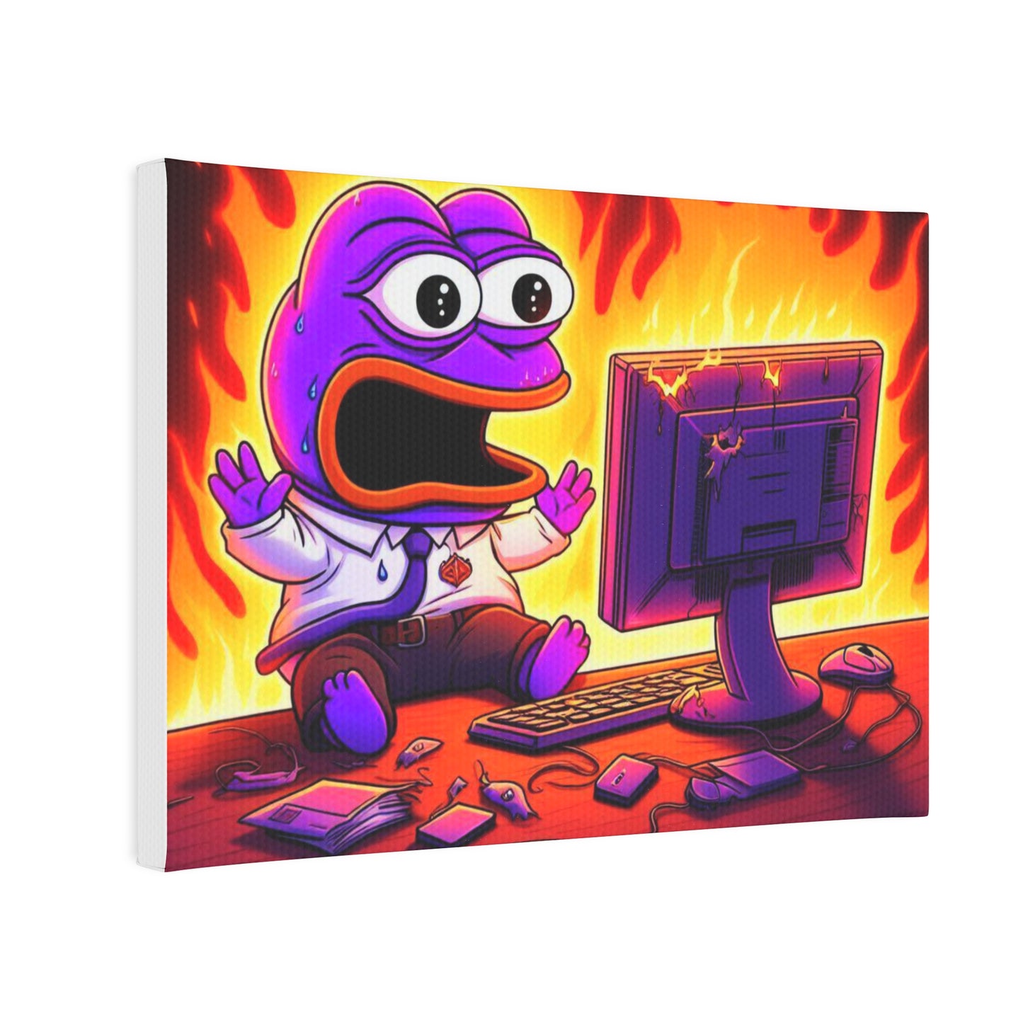 Fire Purple Pepe Canvas Photo Tile Art