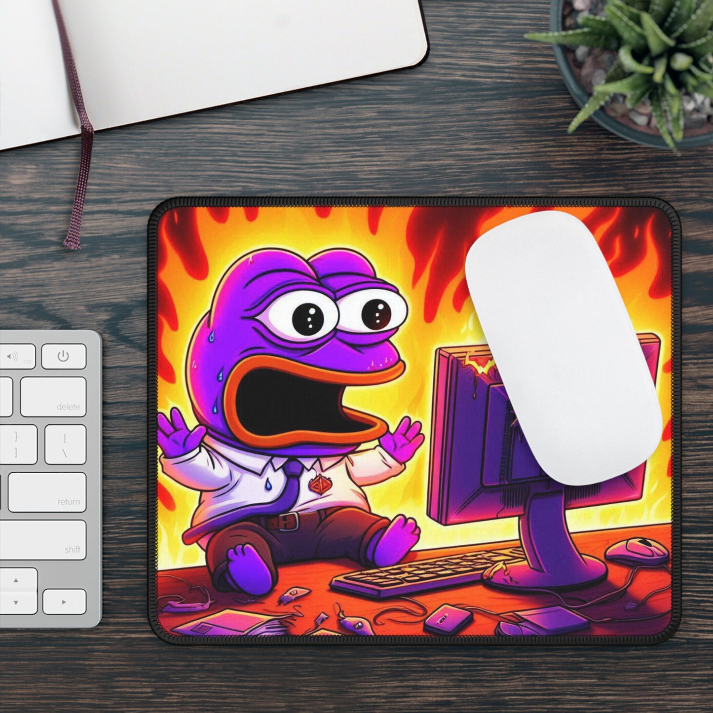 Purple Pepe Fire Gaming Mouse Pad