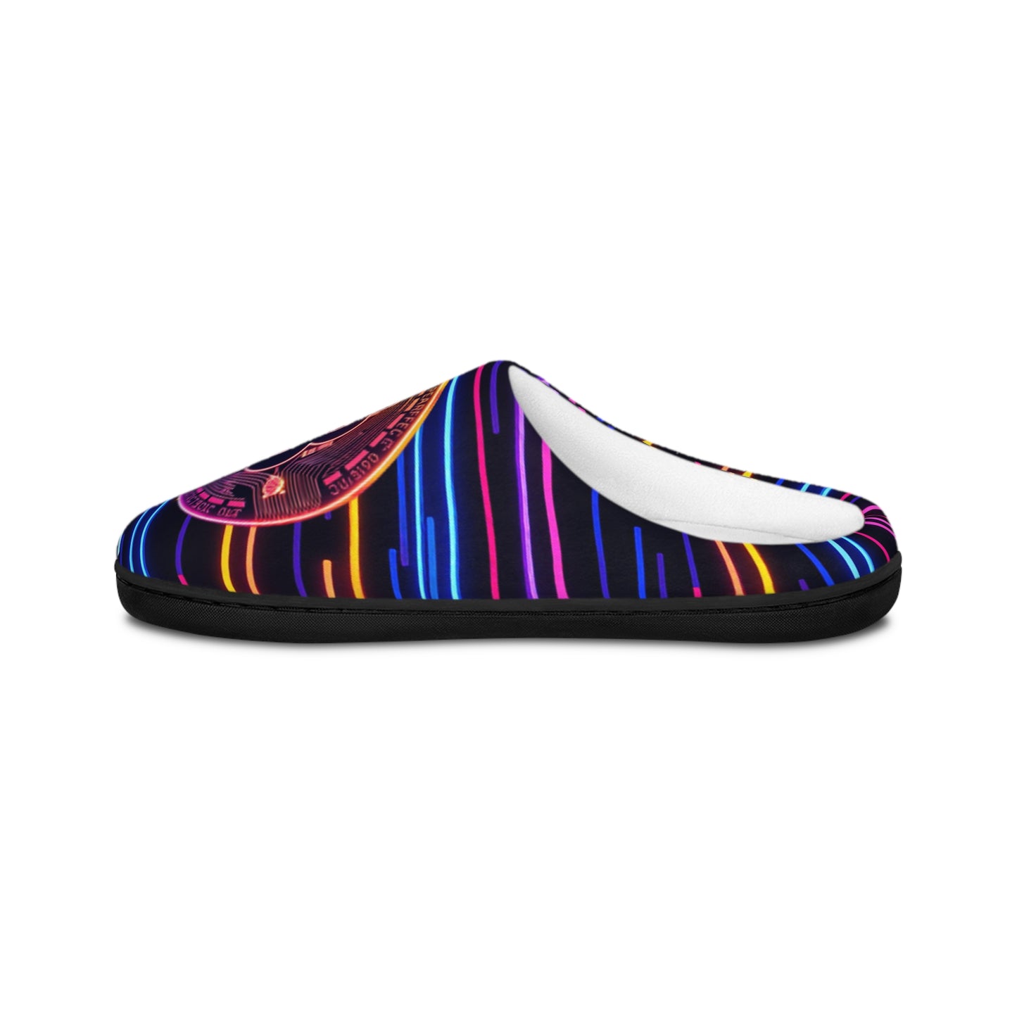 Neon Bitcoin Men's Indoor Slippers