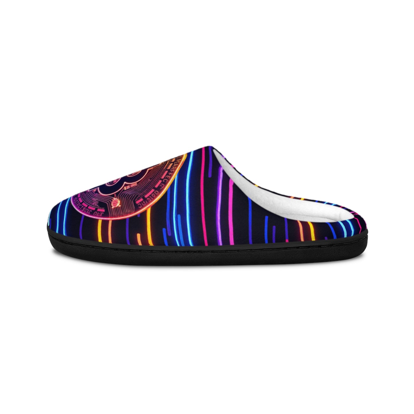 Neon Bitcoin Men's Indoor Slippers