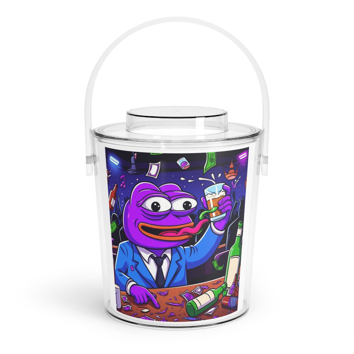 Purple Pepe Champagne Ice Bucket with Tongs