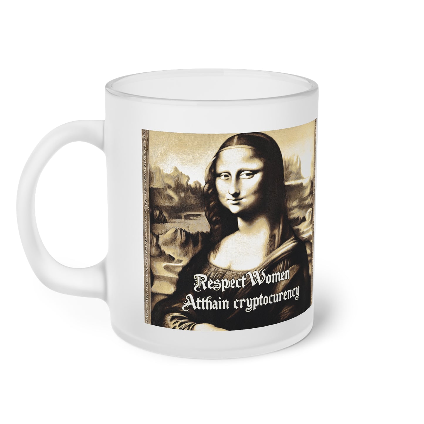 Respect women, Atthain cryptocurrency Frosted Glass Mug