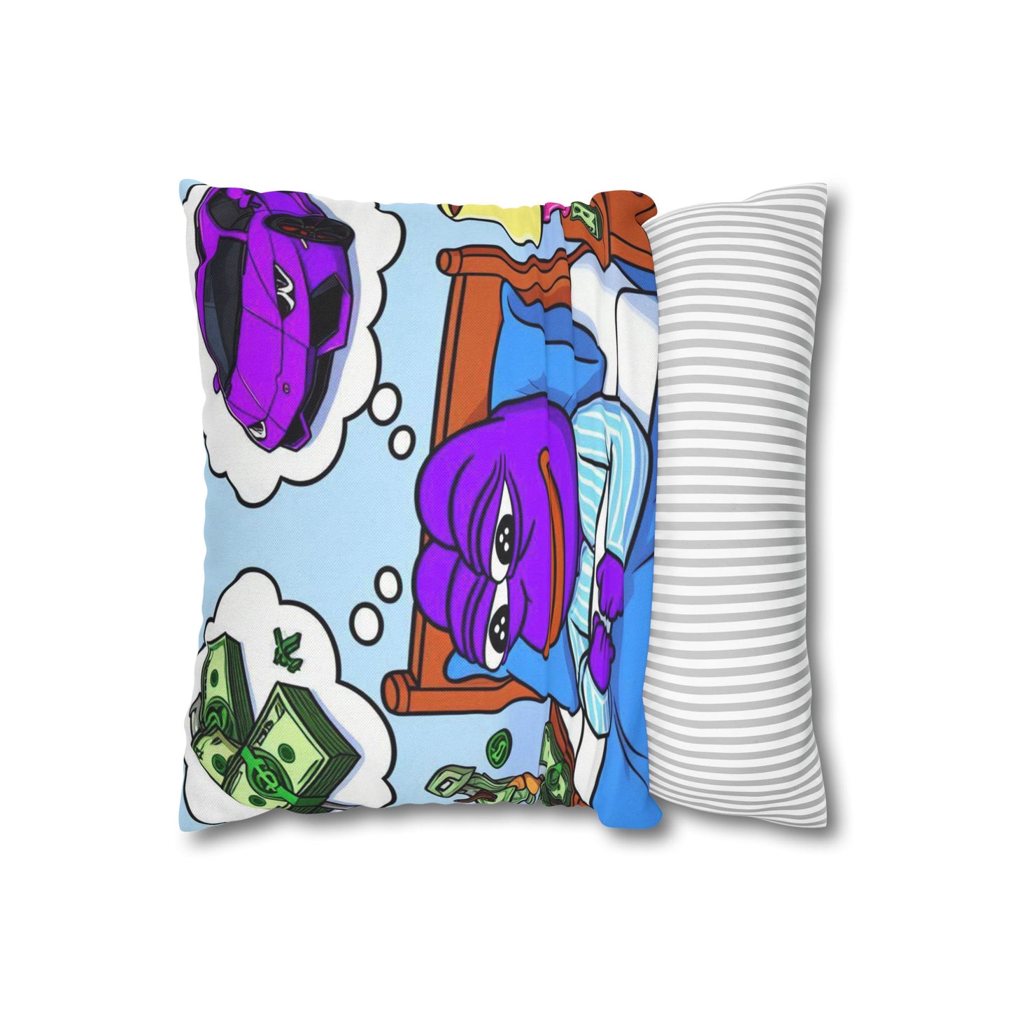 Purple Pepe Sweet Dreams Square Pillowcase