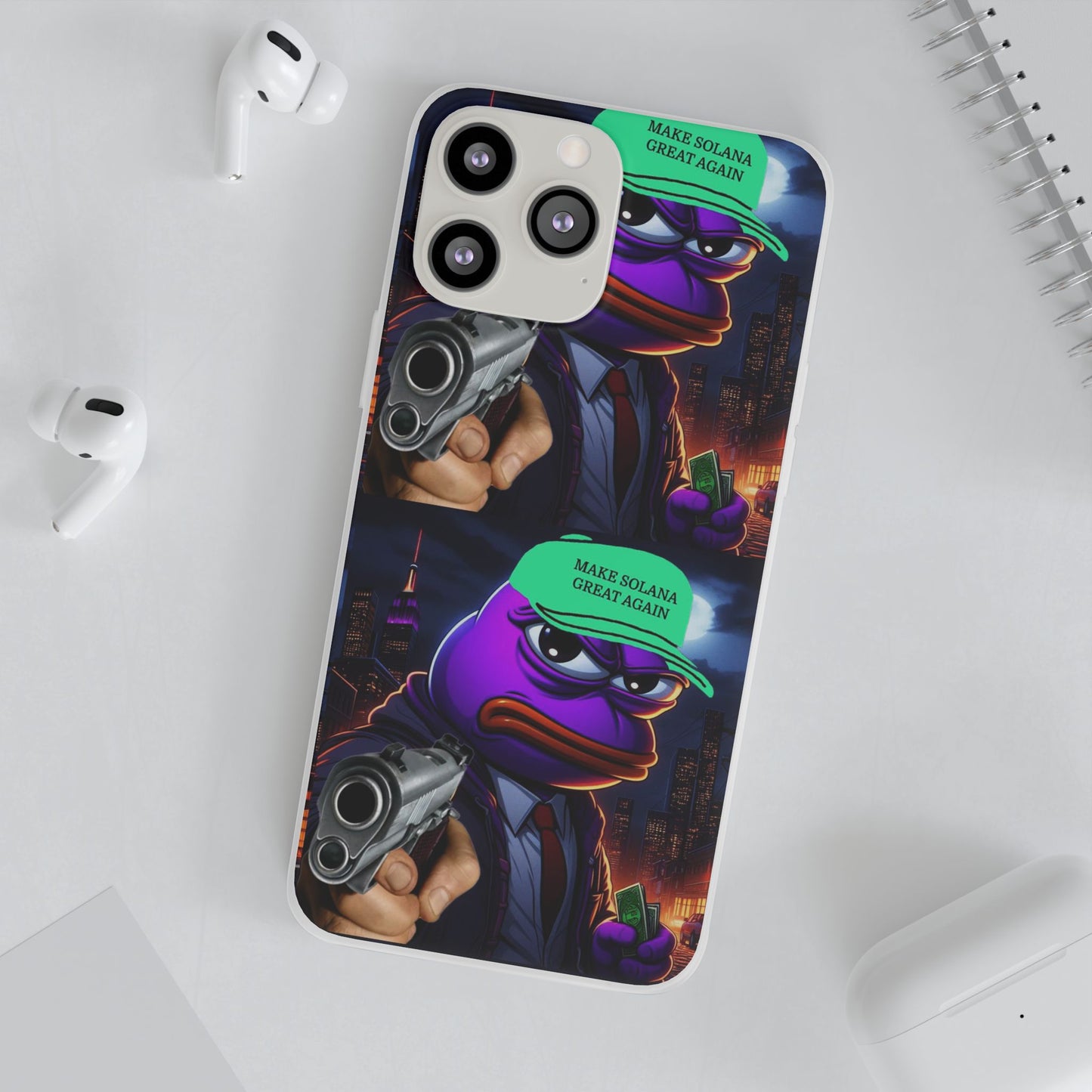 Purple Pepe Make Solana Great Again Flexi Case