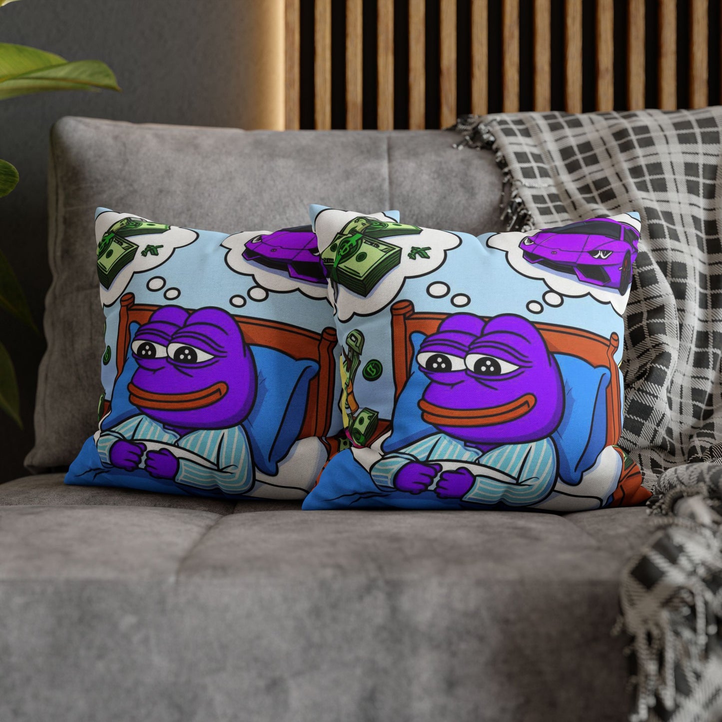 Purple Pepe Sweet Dreams Square Pillowcase