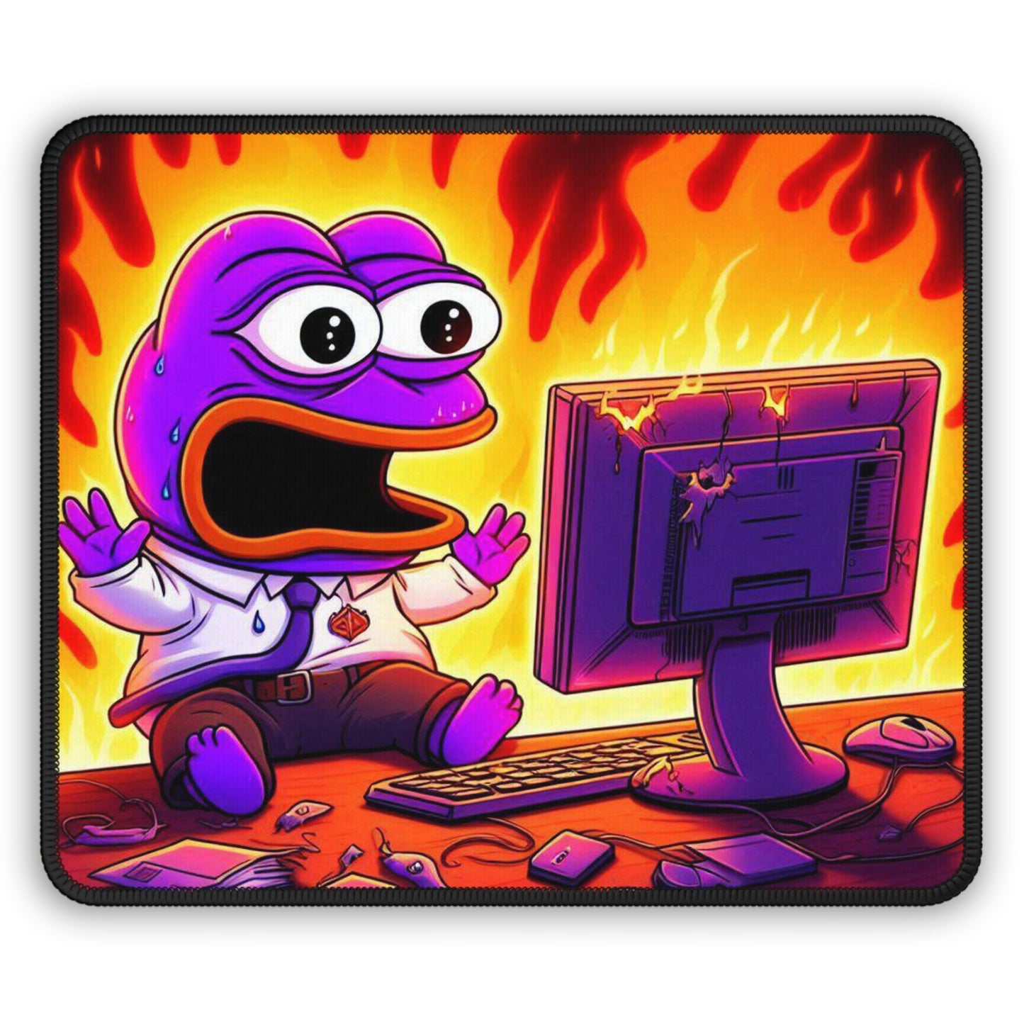 Purple Pepe Fire Gaming Mouse Pad