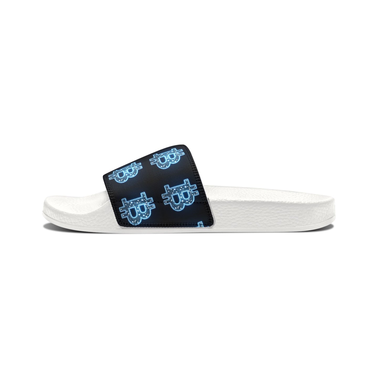 Bitcoin B Neon Blue Men's Removable-Strap Sandals