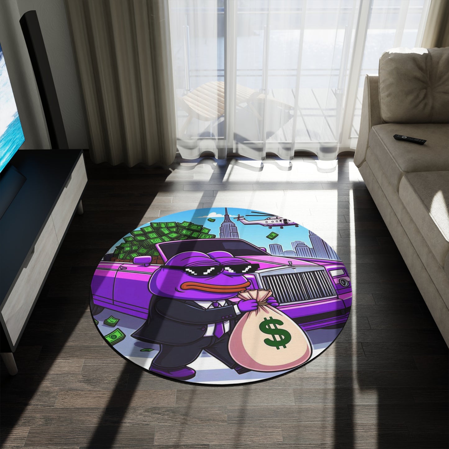 Purple Pepe Floor Round Rug