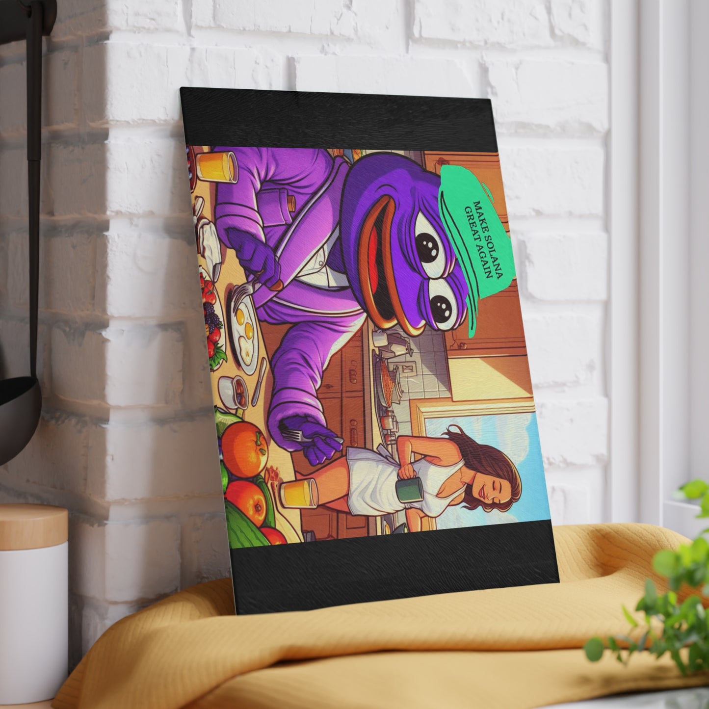 Purple Pepe Kitchen Glass Cutting Board