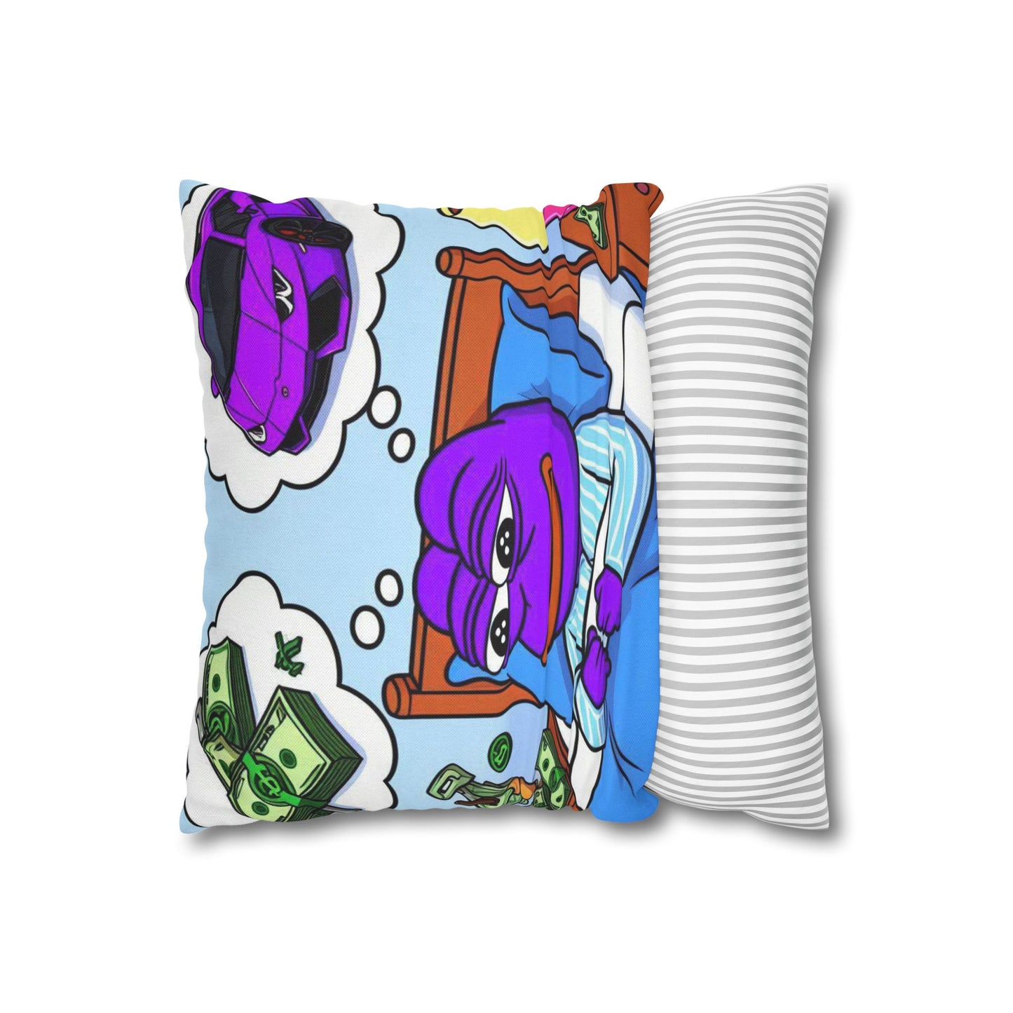 Purple Pepe Sweet Dreams Square Pillowcase