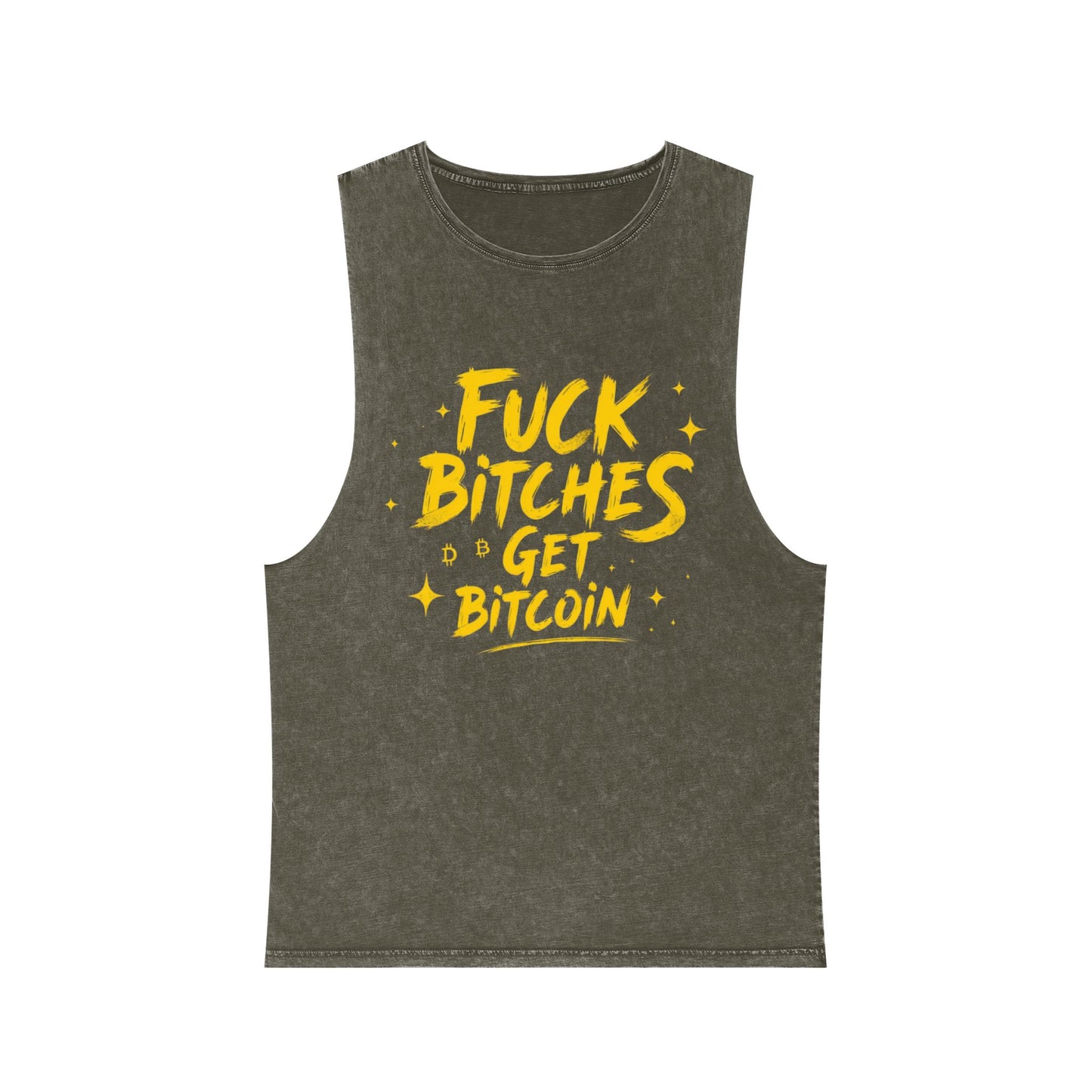 Fuck Bitches Get Bitcoin Stonewash Tank Top