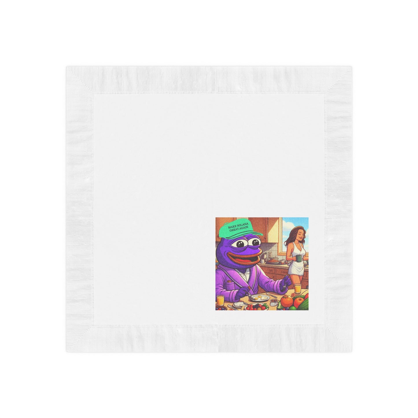 Purple Pepe Party White Coined Napkins