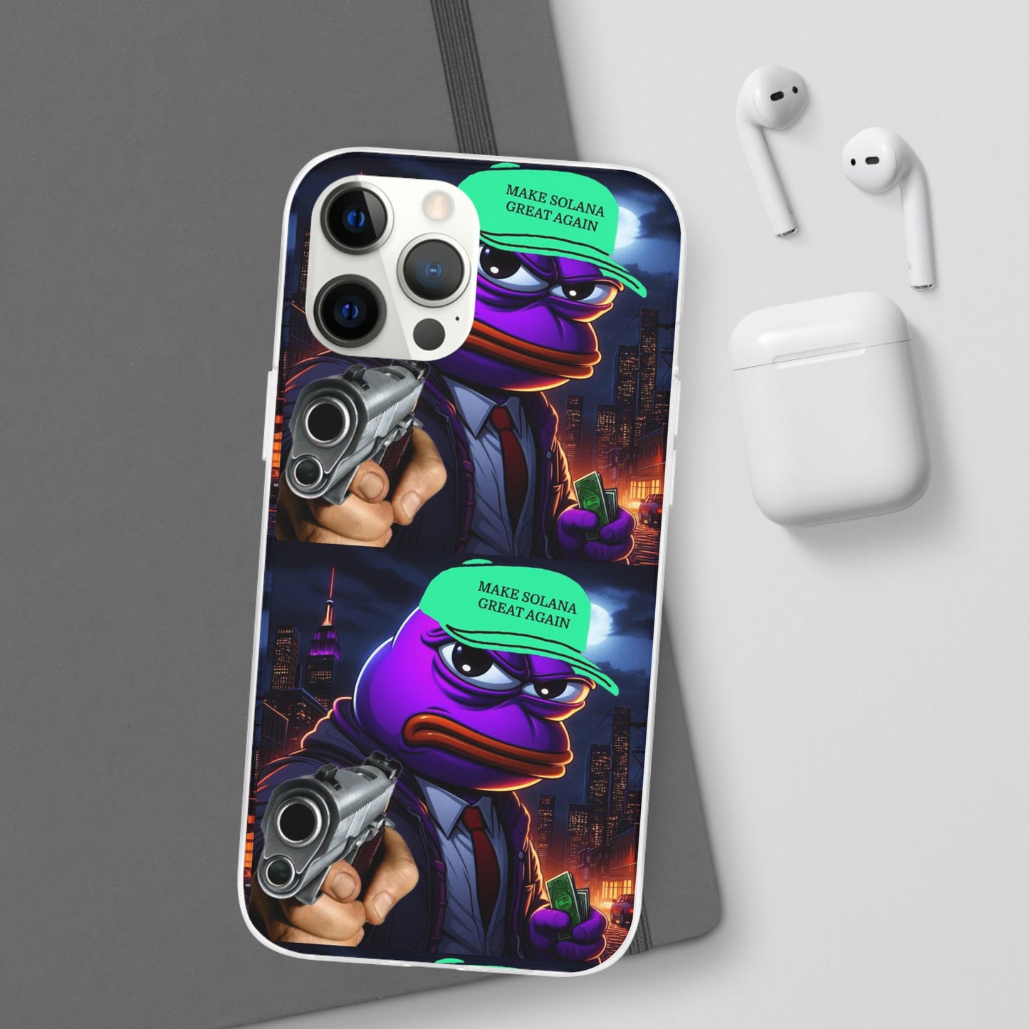 Purple Pepe Make Solana Great Again Flexi Case