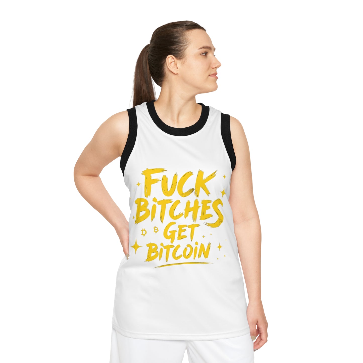 Fuck Bitches Get Bitcoin Unisex Basketball Jersey