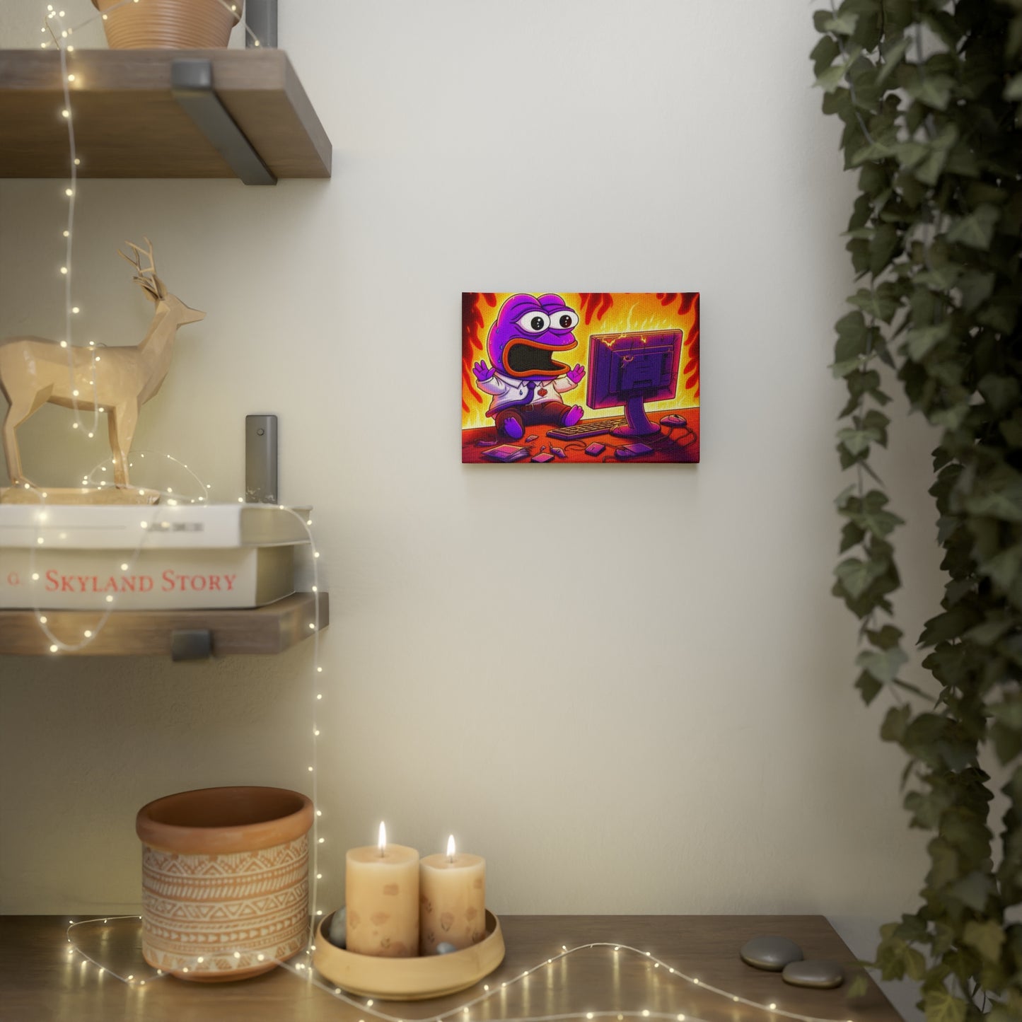 Fire Purple Pepe Canvas Photo Tile Art