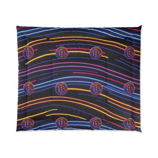 Neon Bitcoin Comforter