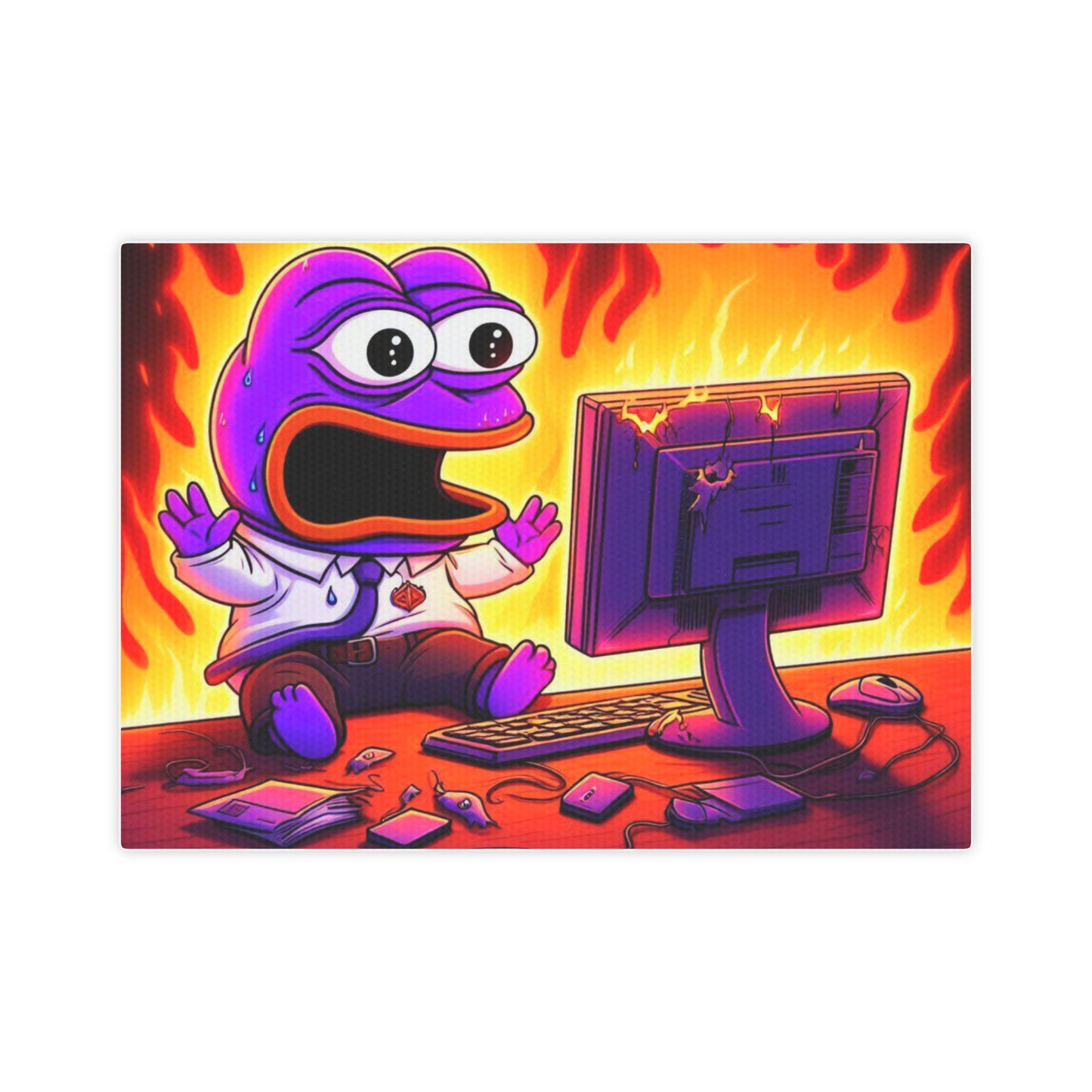 Fire Purple Pepe Canvas Photo Tile Art