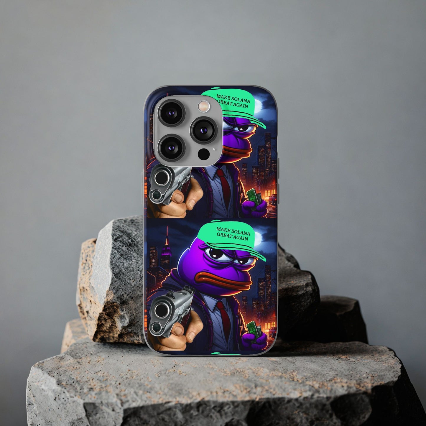 Purple Pepe Make Solana Great Again Flexi Case