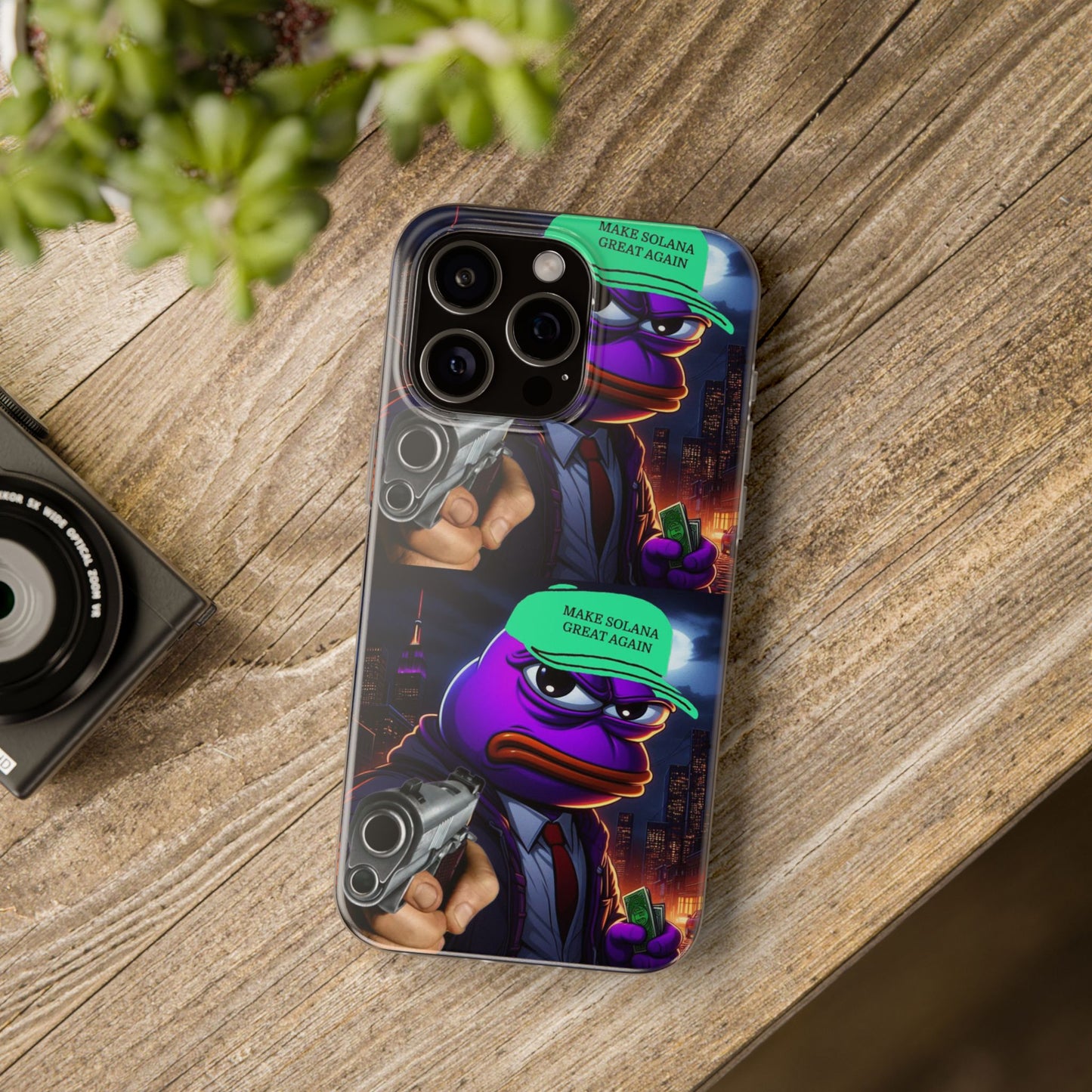 Purple Pepe Make Solana Great Again Flexi Case