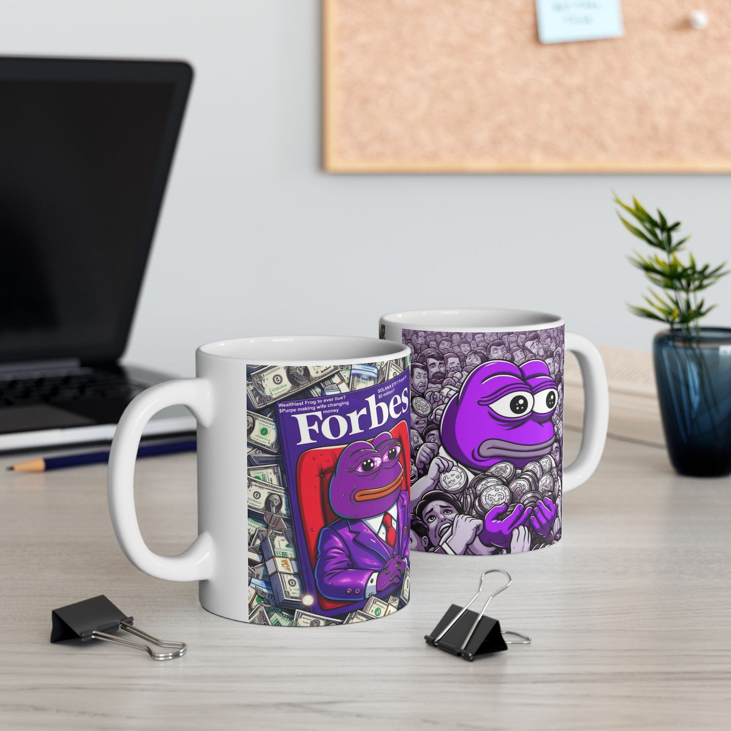 Purple Pepe Forbes cover Ceramic Mug, (11oz, 15oz)