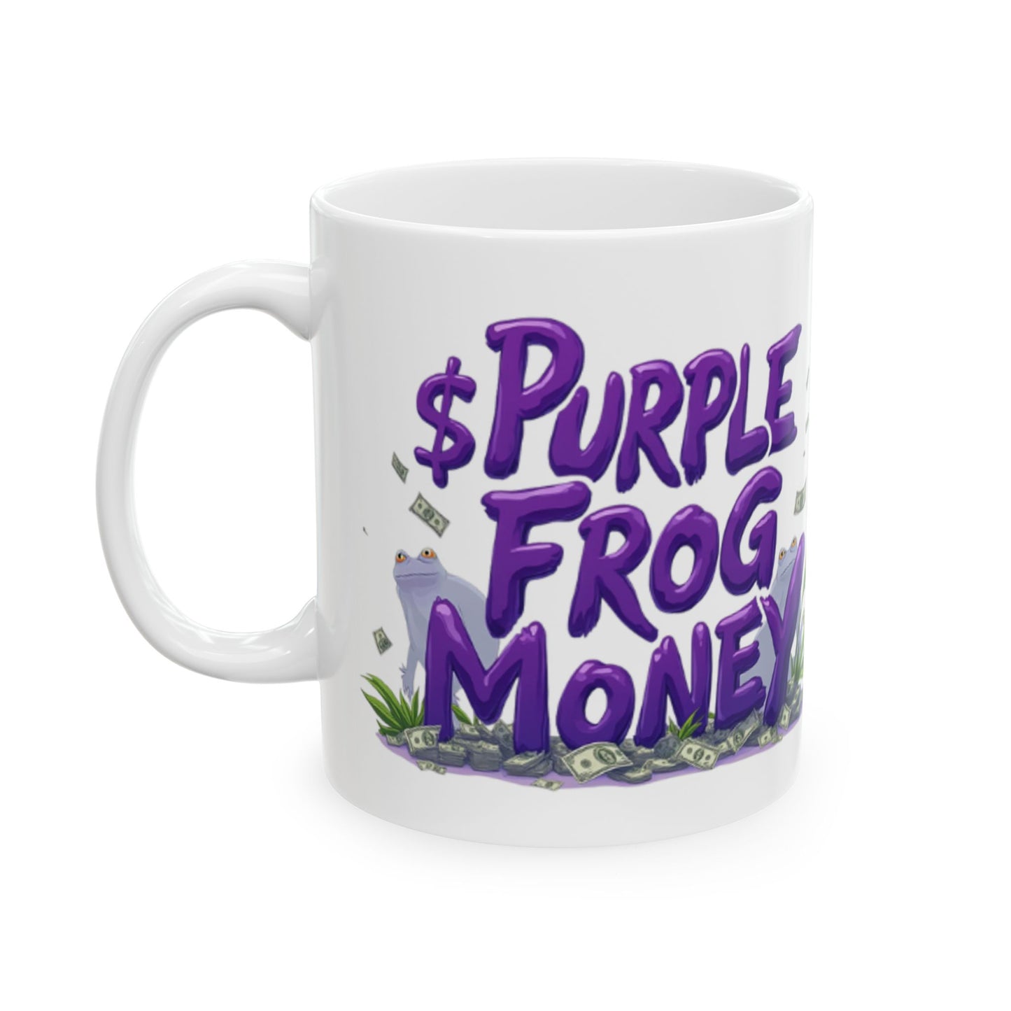 Purple Frog Money Ceramic Mug, (11oz, 15oz)