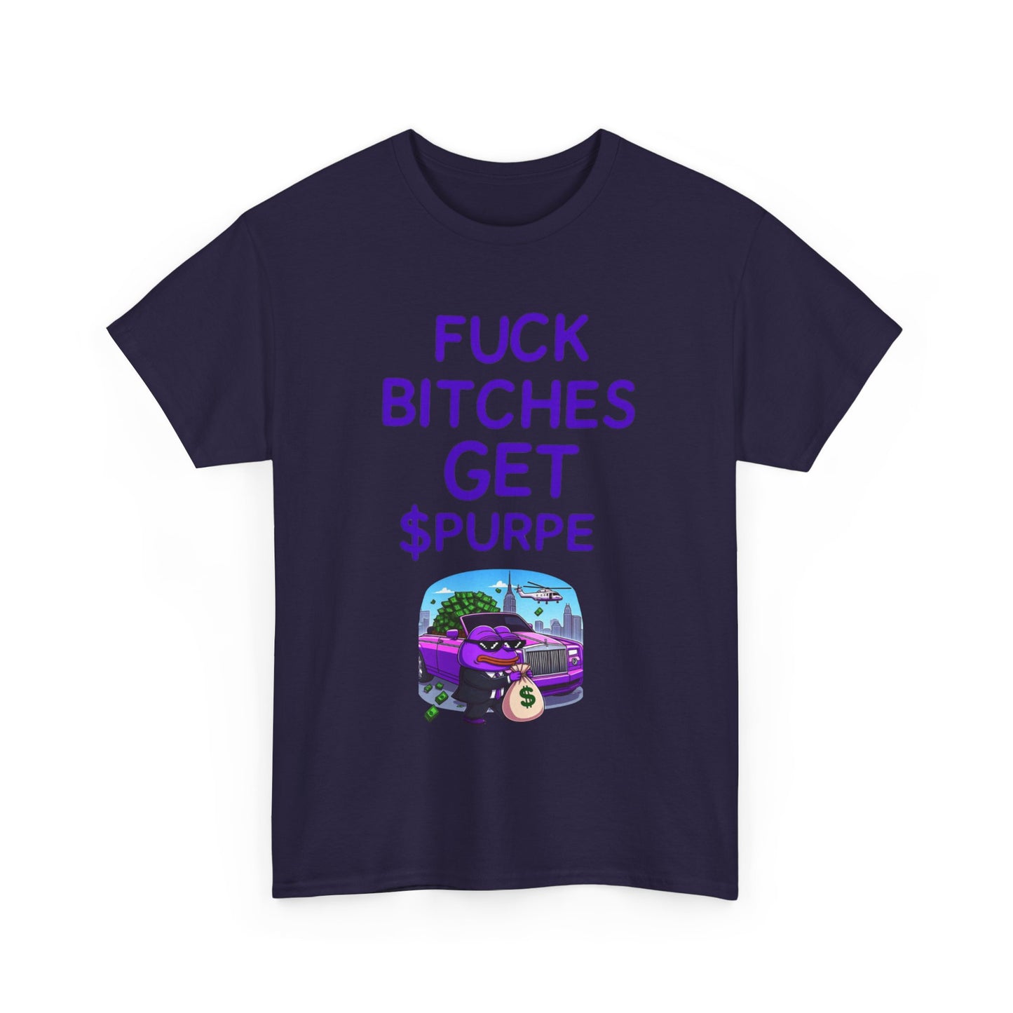 Fuck Bitches Get $Purpe Purple Pepe Shirt