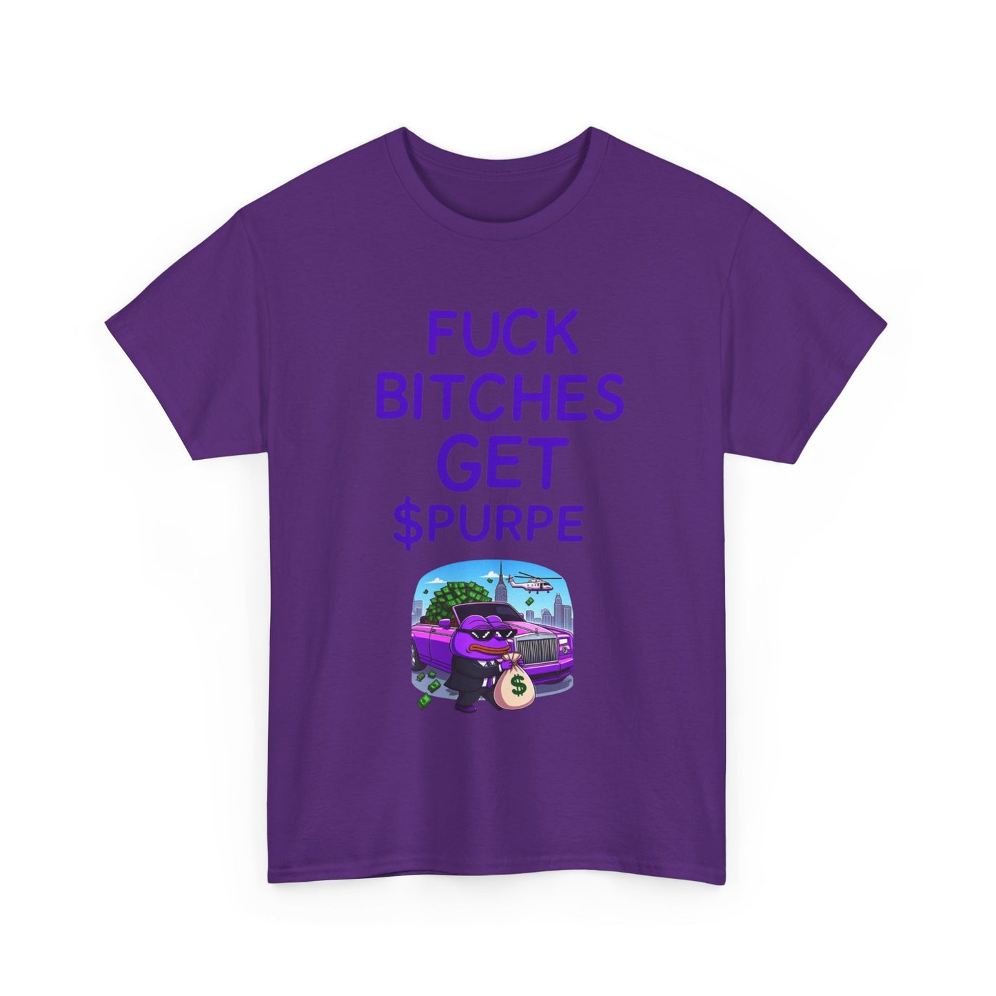 Fuck Bitches Get $Purpe Purple Pepe Shirt