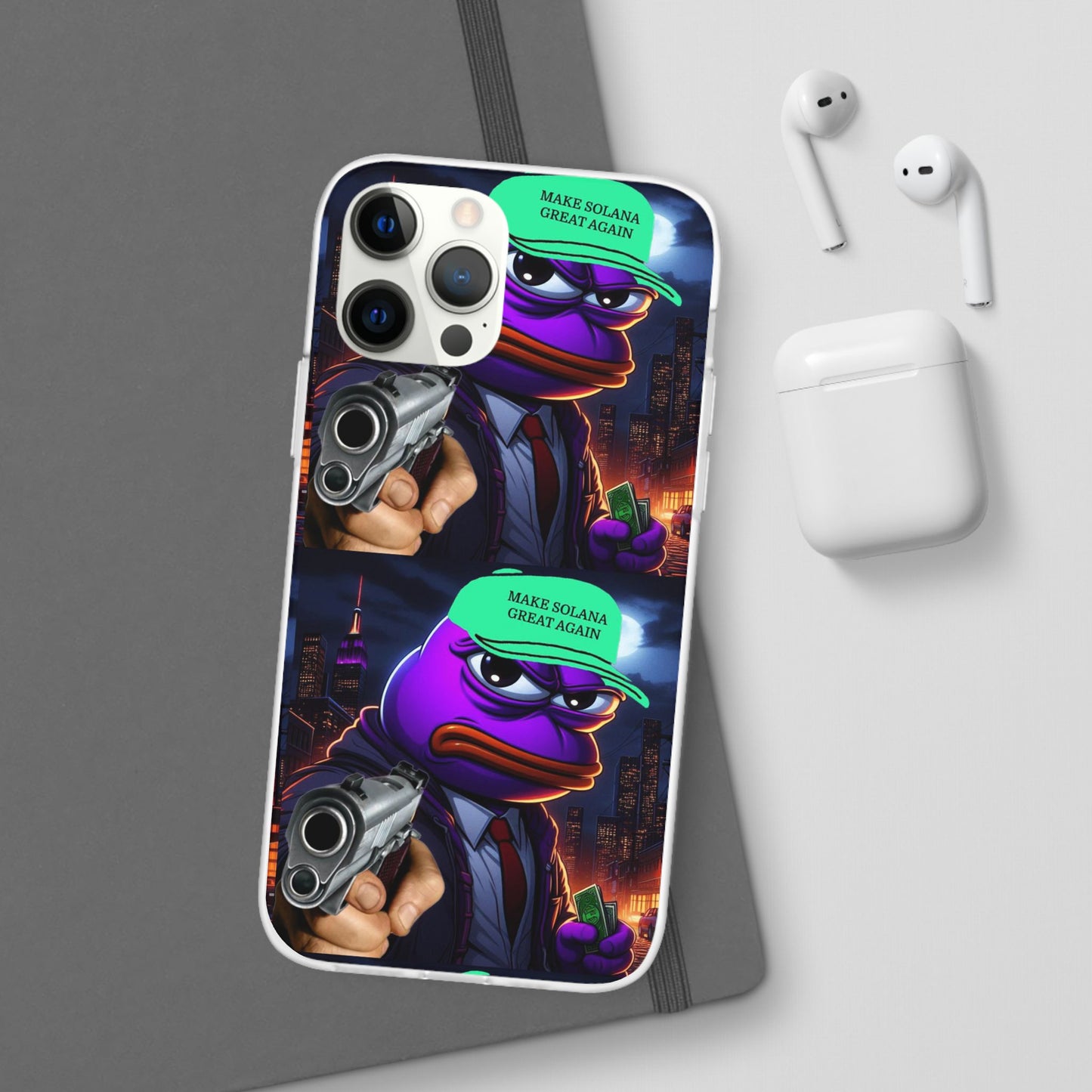 Purple Pepe Make Solana Great Again Flexi Case